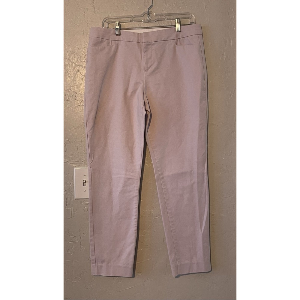 Crosby Chino Pants 12 Pale Pink Mid Rise Stretch Flat Ankle Skinny Dressy Casual